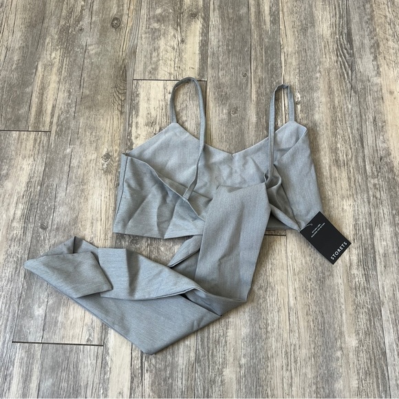 STORETS Blair Linen Wrap Bustier in Grey - Picture 7 of 9